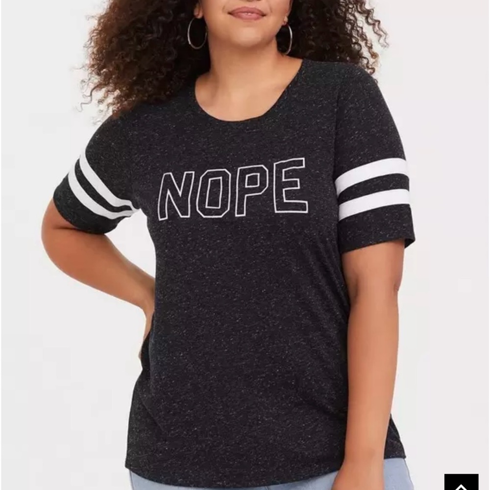 Torrid Black Marled Football Tee